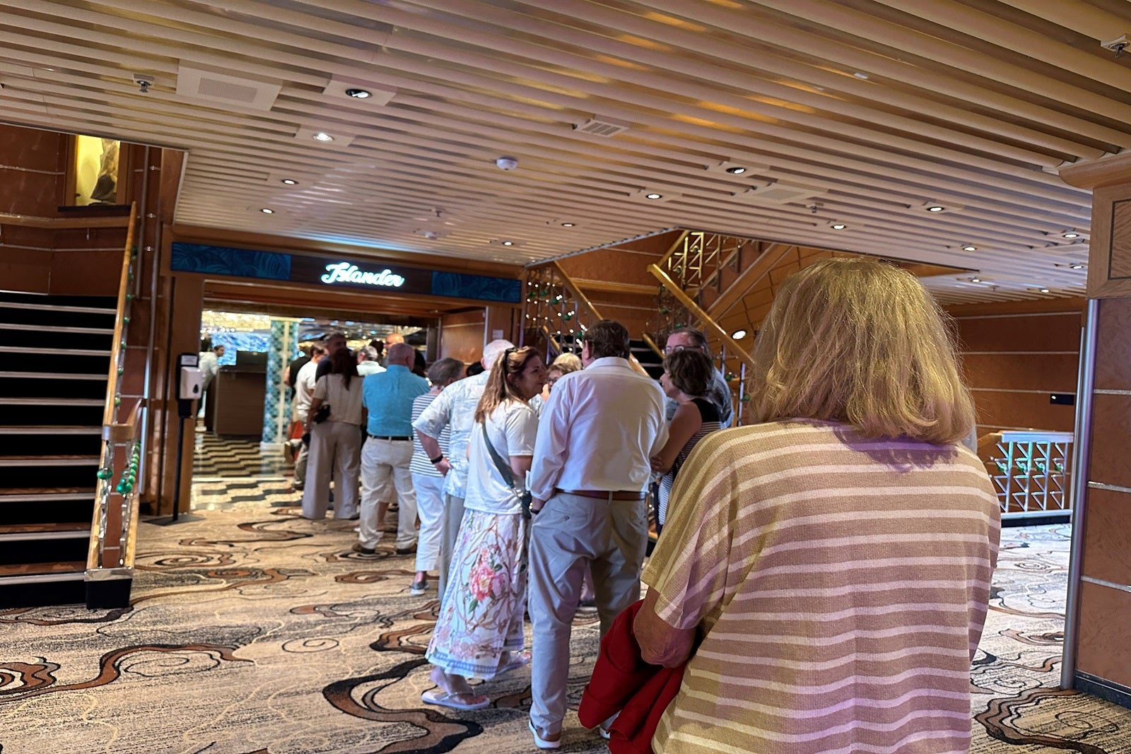 The line for dinner at a cruise ship dining room