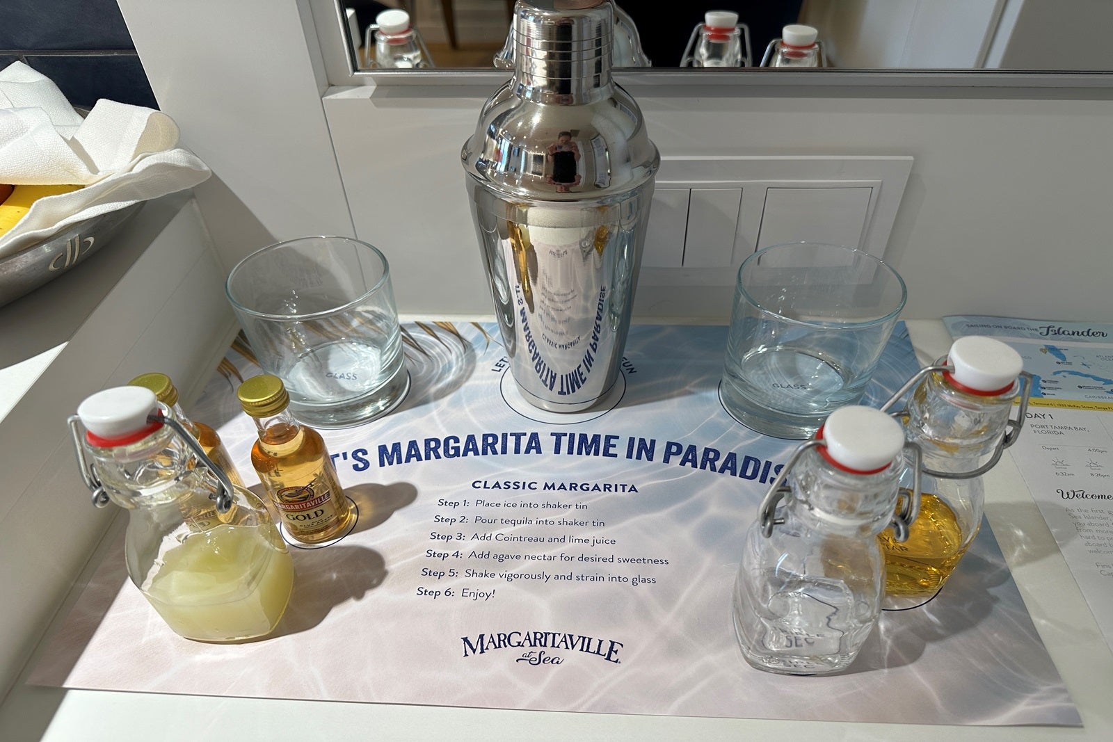 Ingredients for making a margarita