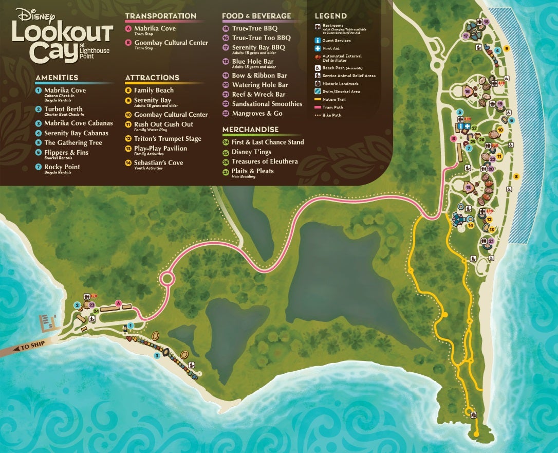 Map of Disney Lookout Cay at Lighthouse Point