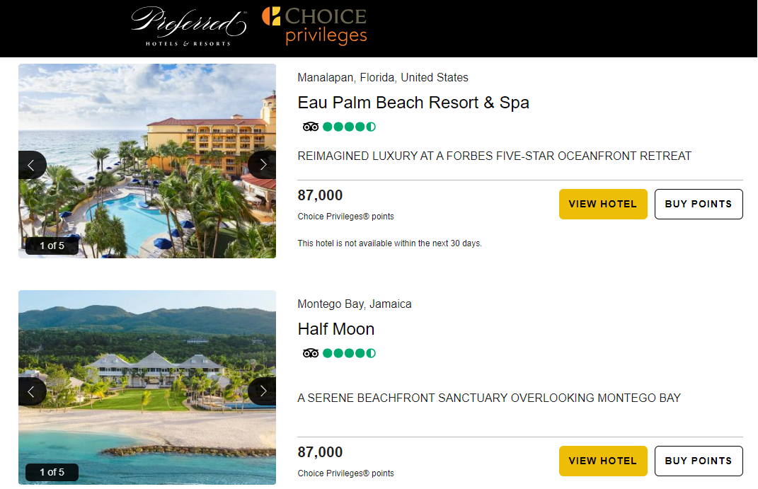 Redeem Choice points at Preferred Hotels