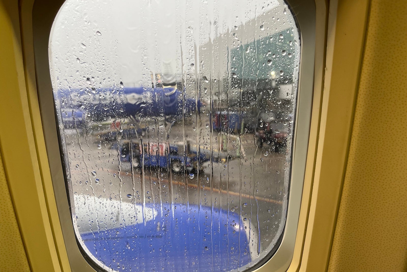 rainy plane window