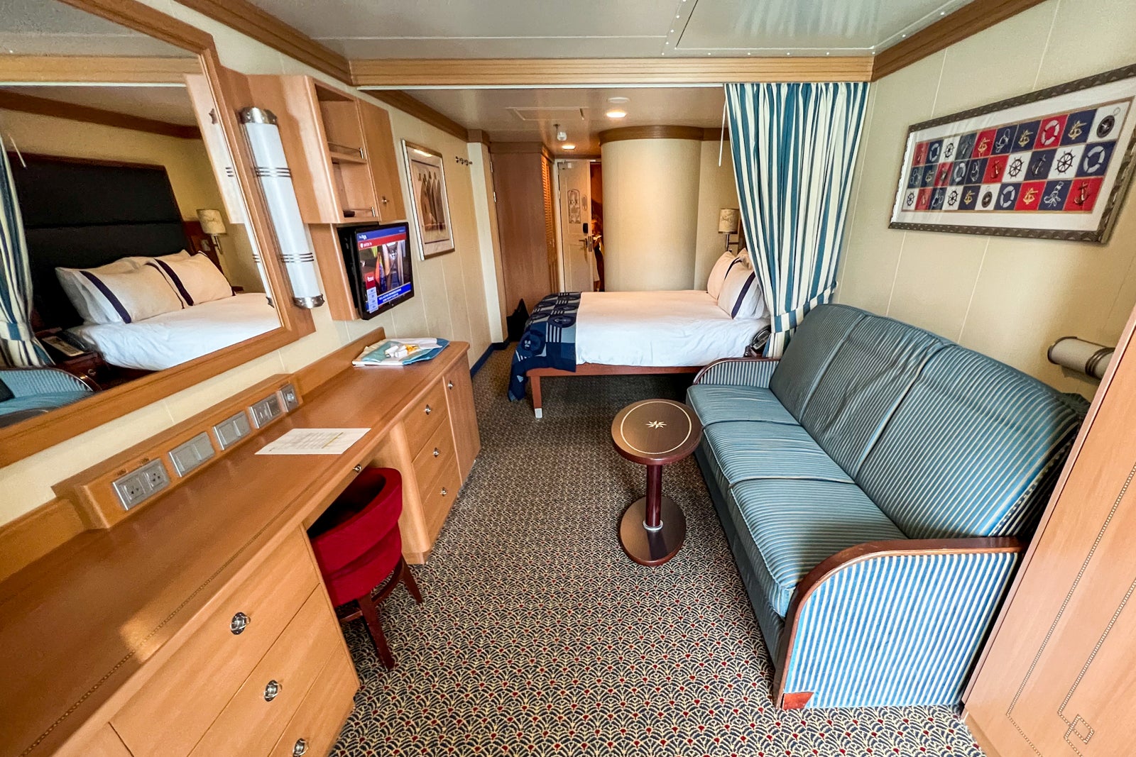 A cabin on a European cruise ship