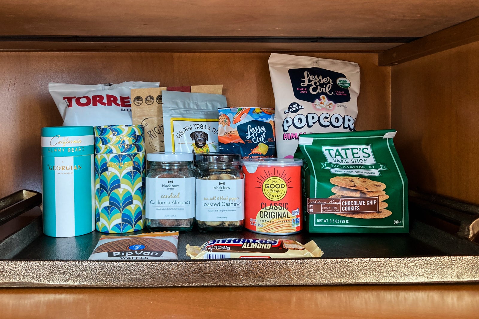 The minibar of the Georgian Hotel in Santa Monica, California