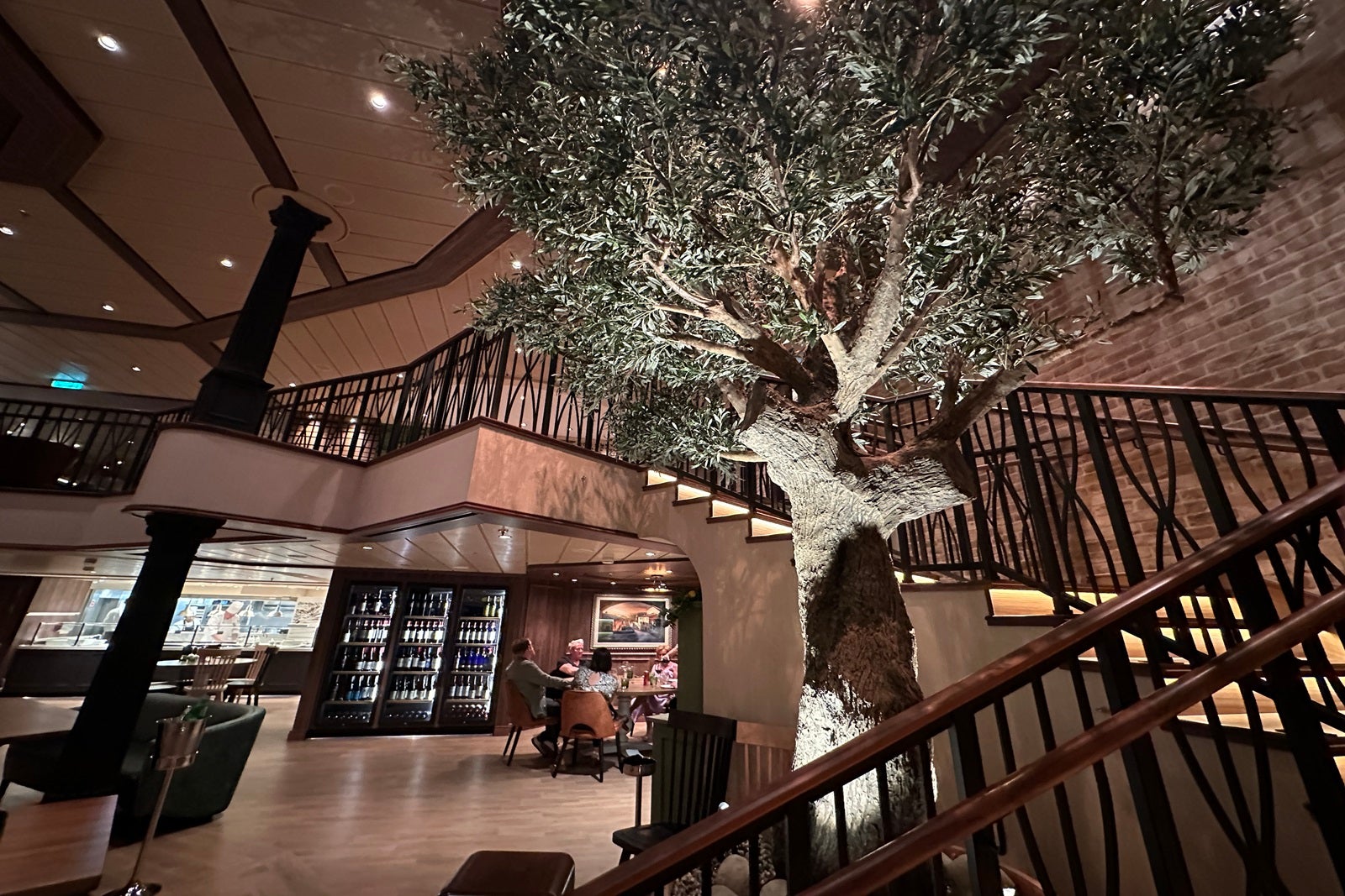 A view of an Italian restaurant on a cruise ship