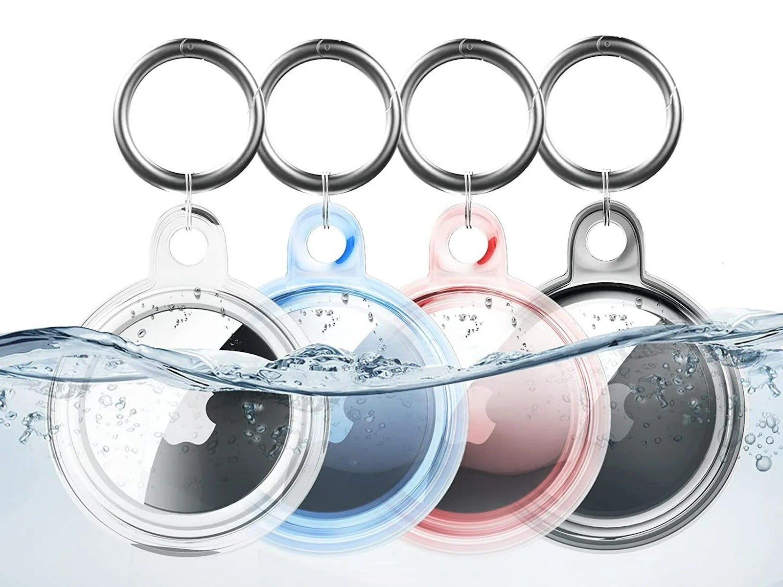 4 Pack Waterproof AirTag Keychain Holder Case for Apple AirTag Case