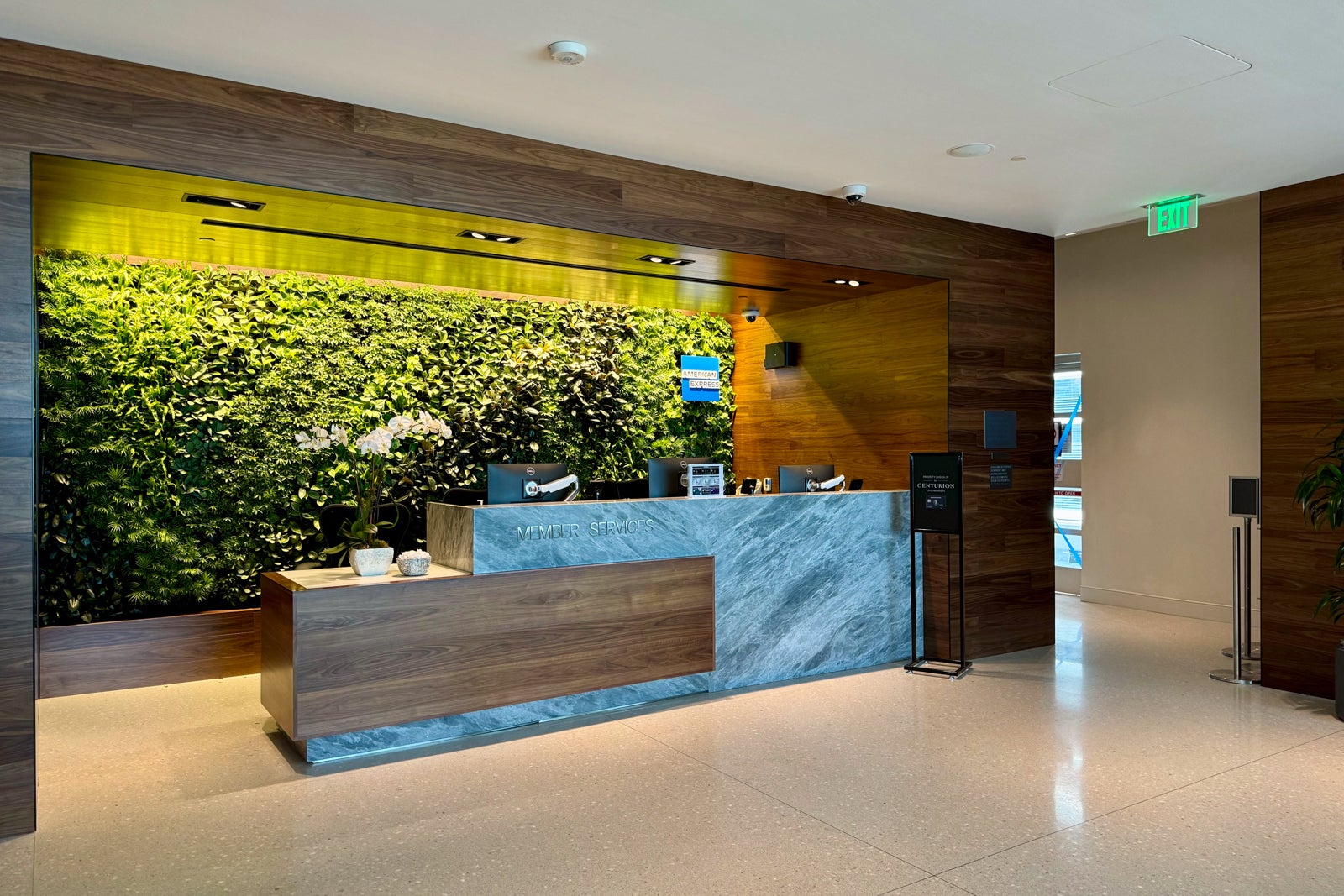 Check-in desk at a Centurion Lounge