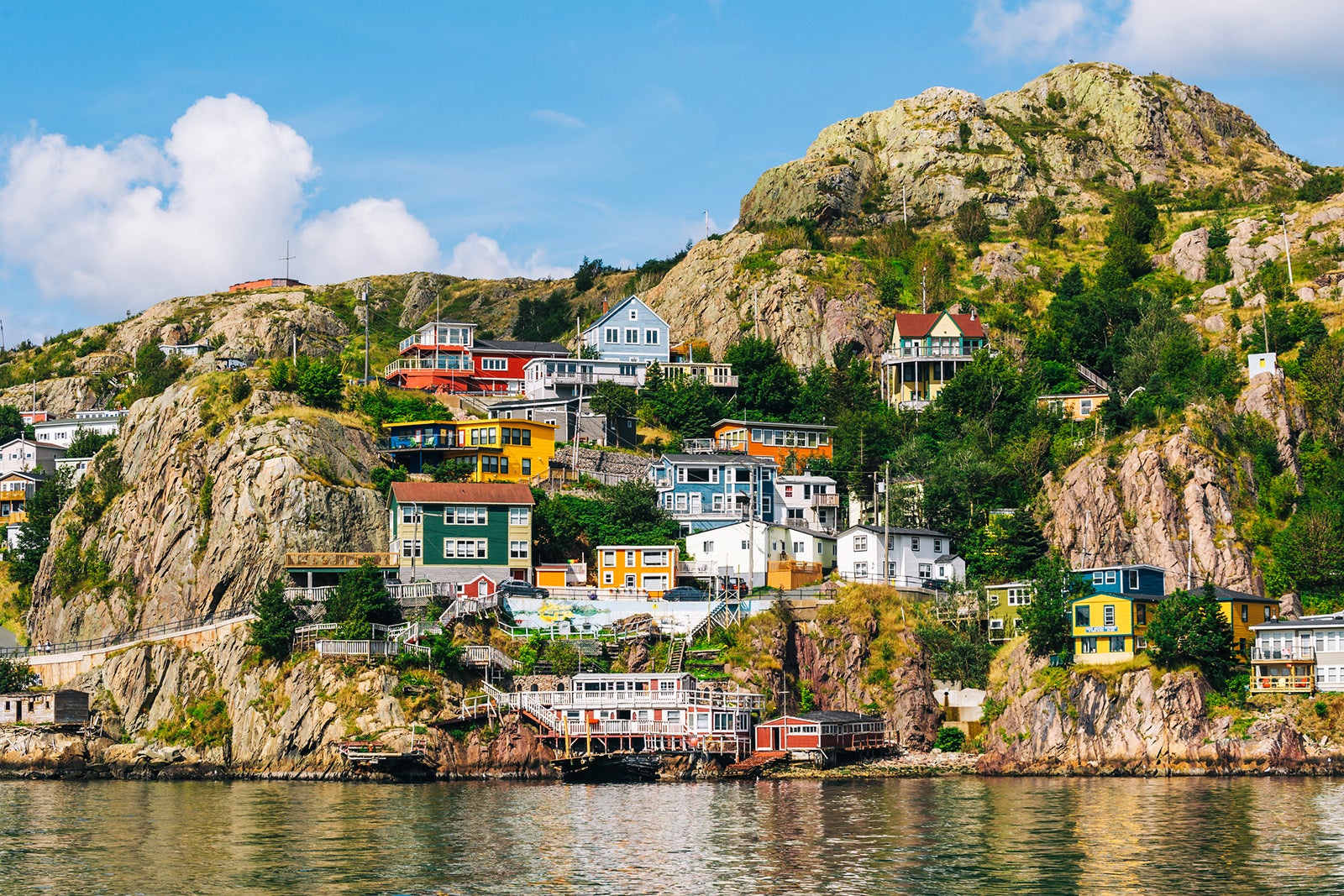 'The Battery' a neighborhood in St. John's, Newfoundland, Canada, seen from across St. John's Harbour in the summer