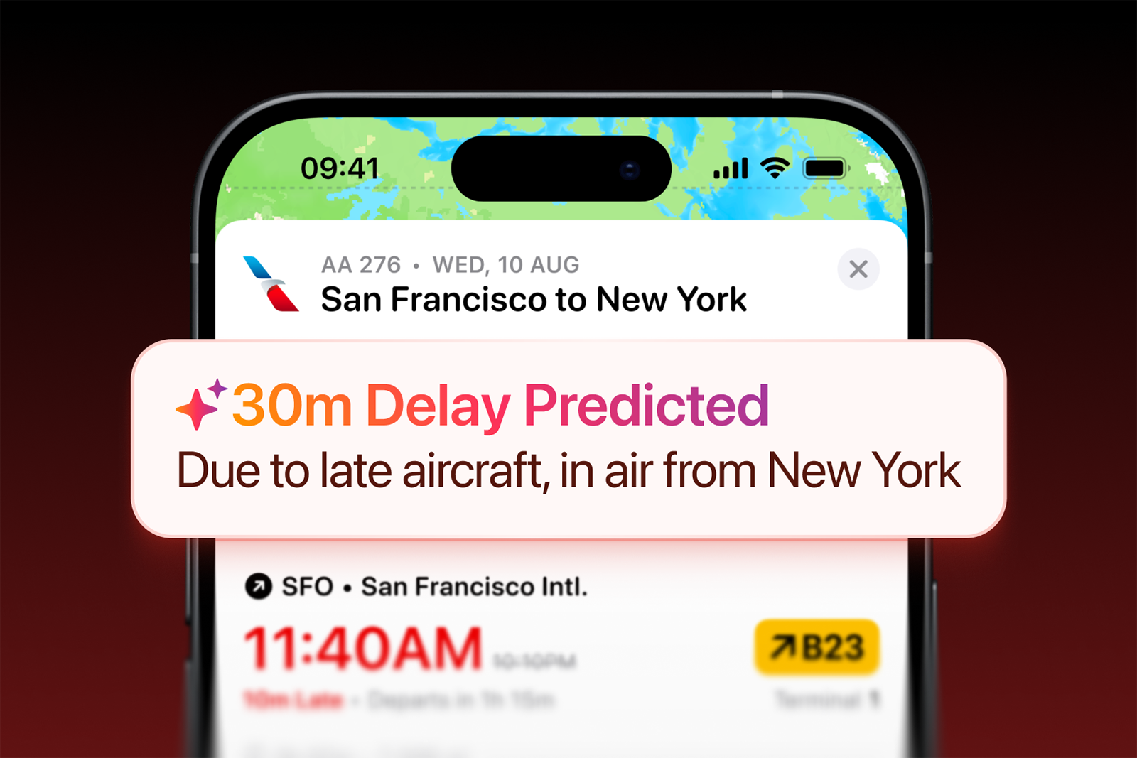 Flighty app delay notification