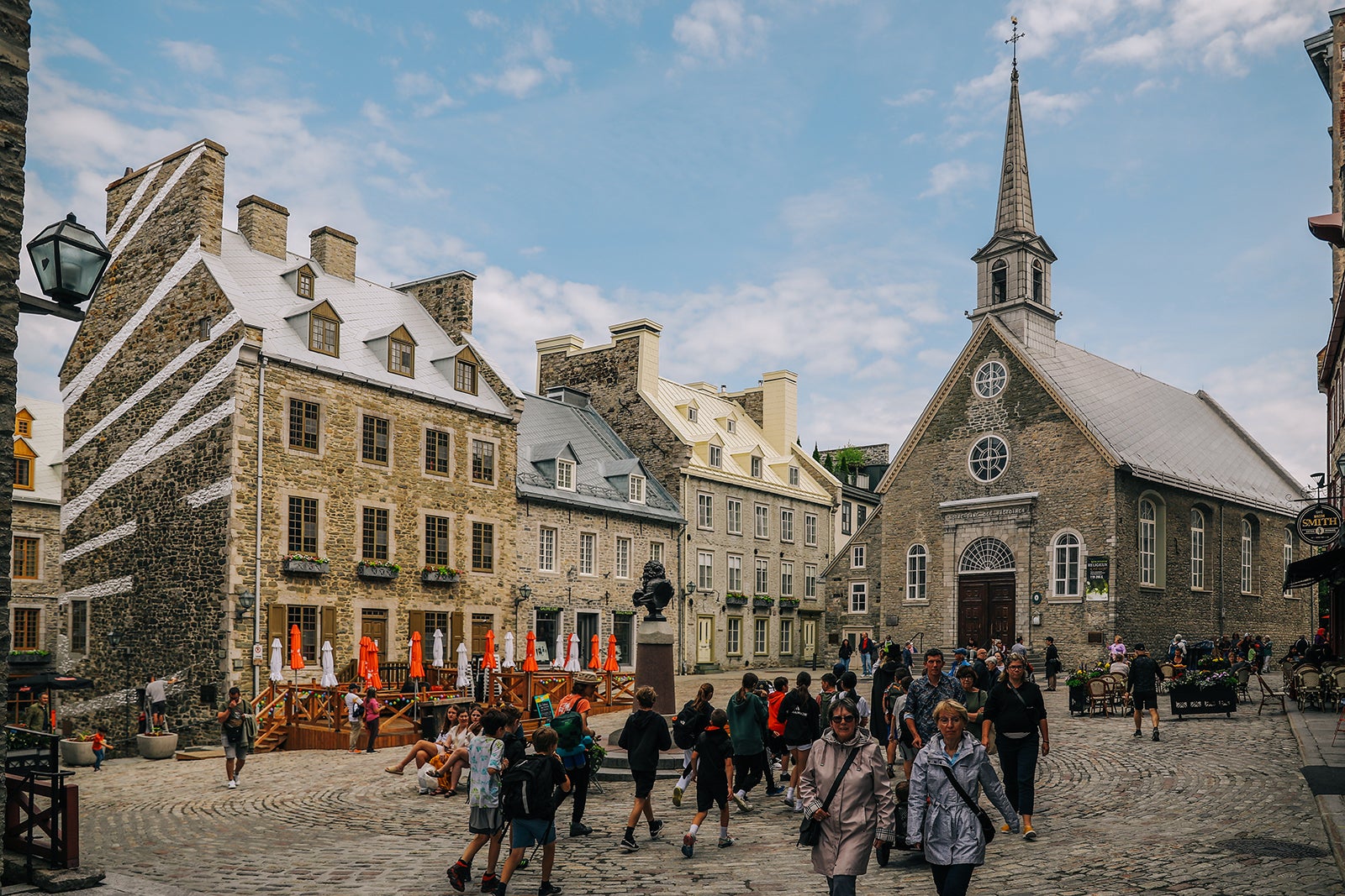 A view of the Place Royale and the Notre-Dame-des-Victoires church in Quebec City.