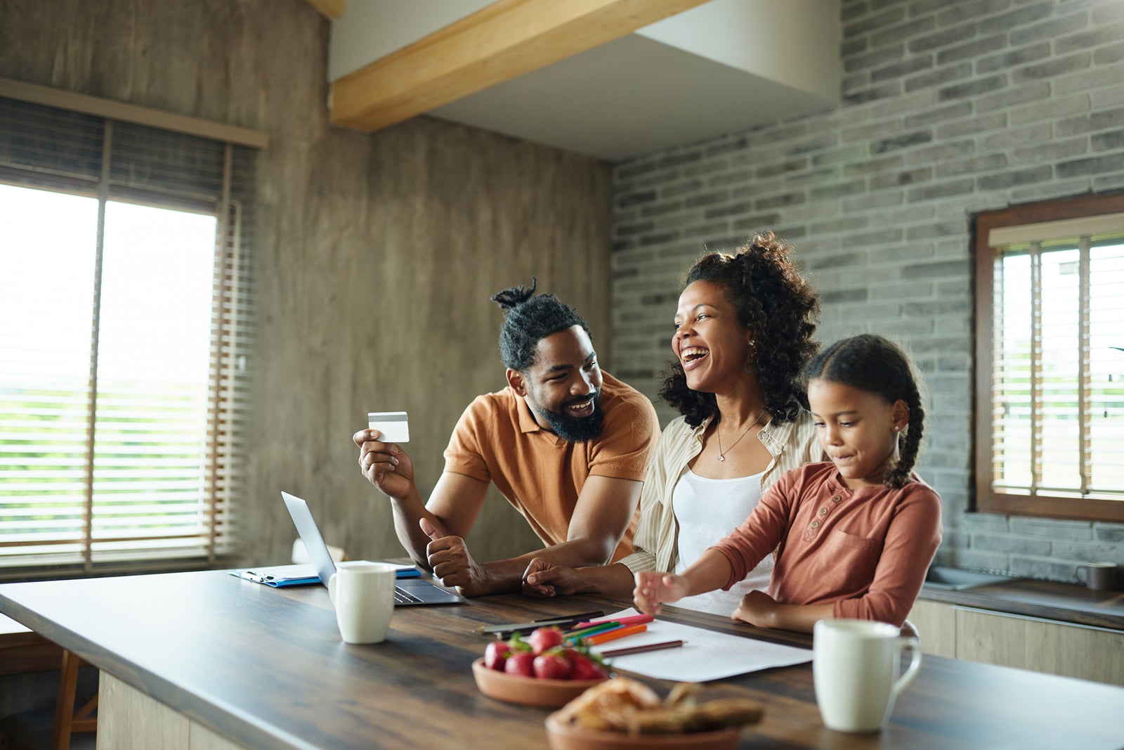 Family at kitchen table