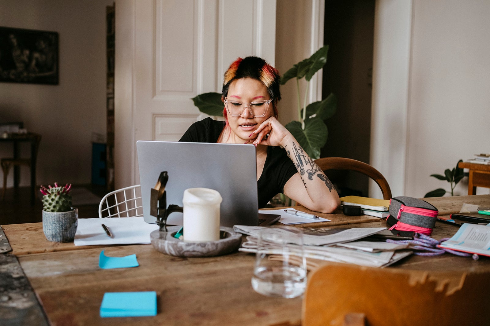 freelancer working on laptop