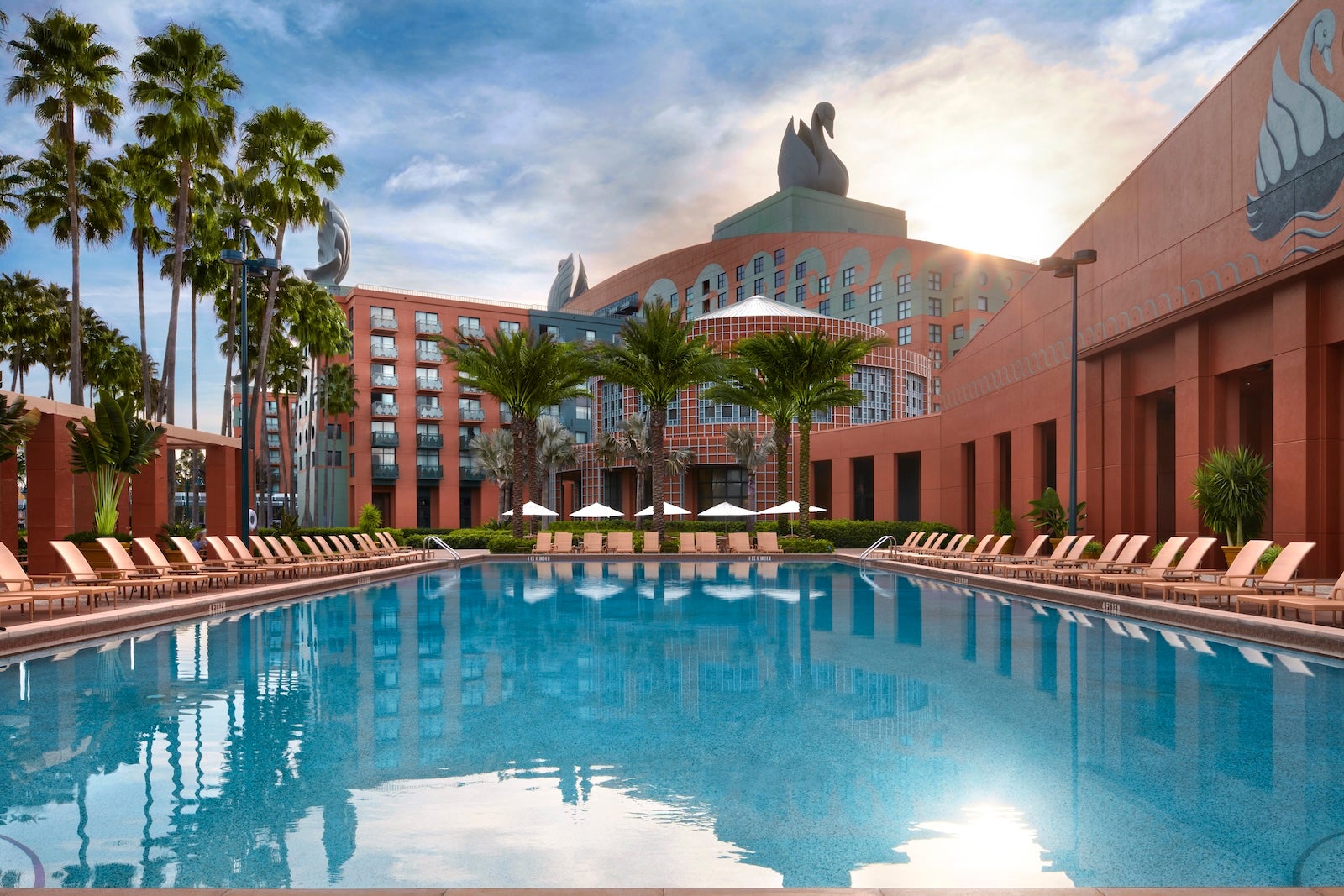 Walt Disney World Swan overlooking pool