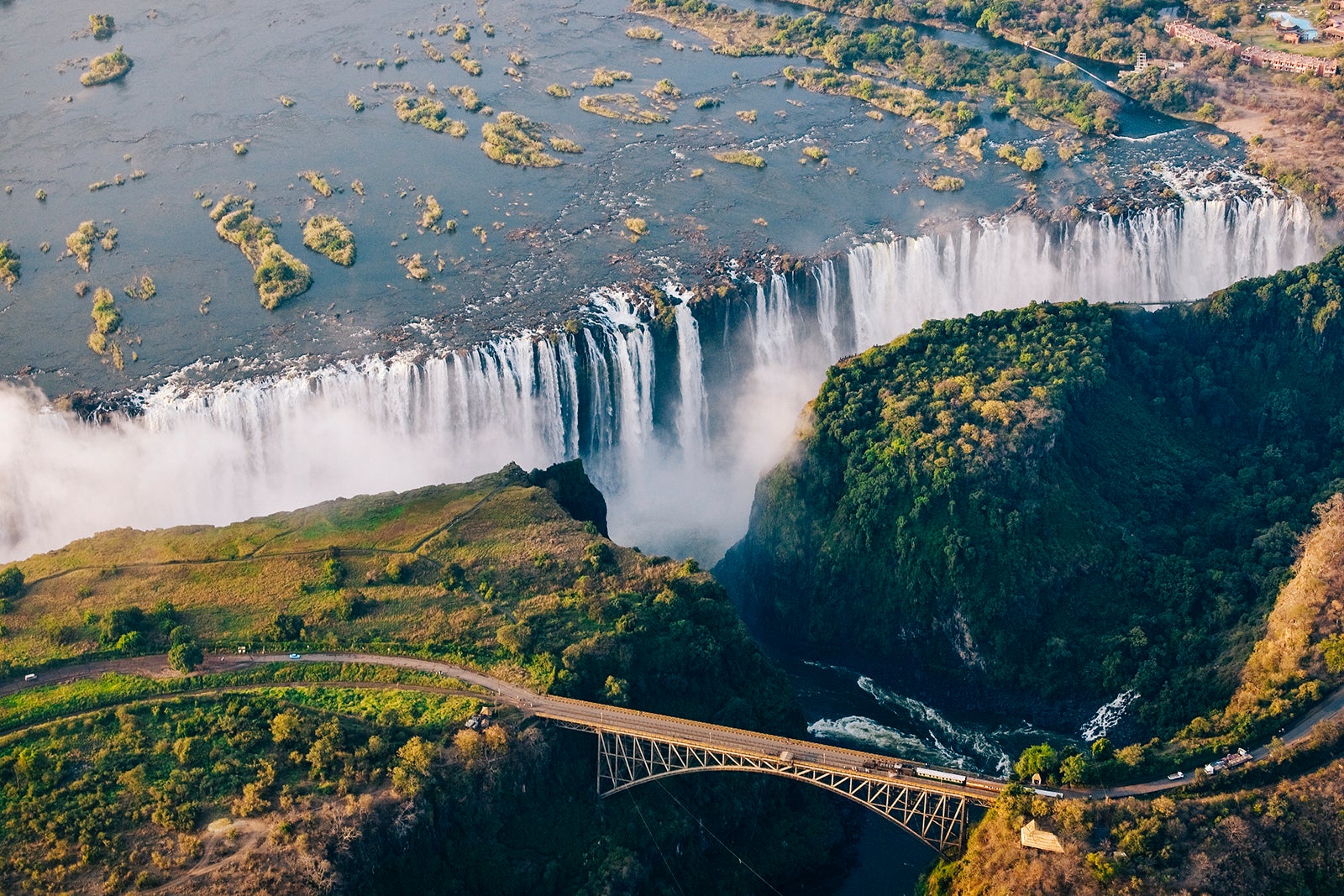 aerial view of Victoria Falls