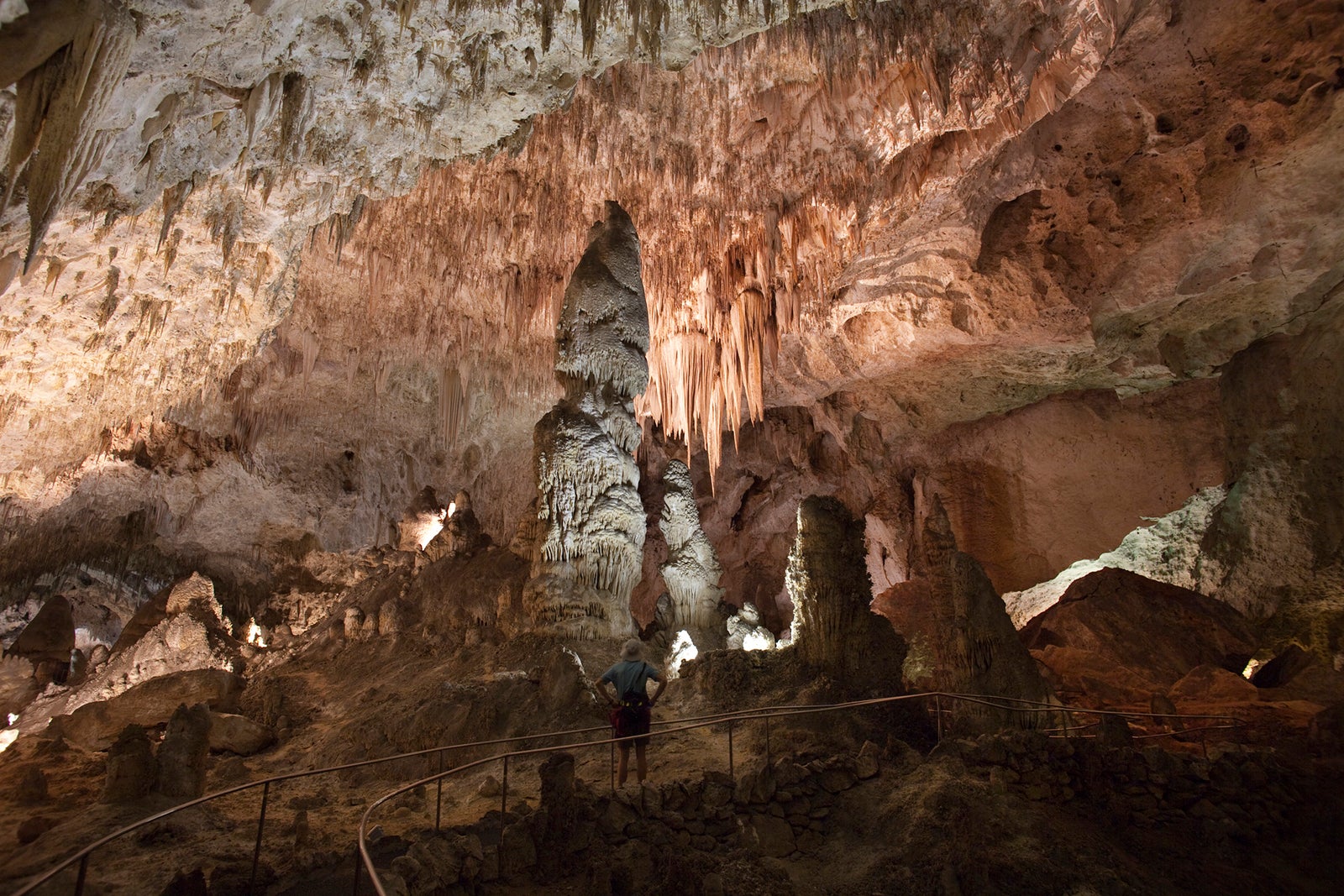 inside a cave at Carlsbad Caverns