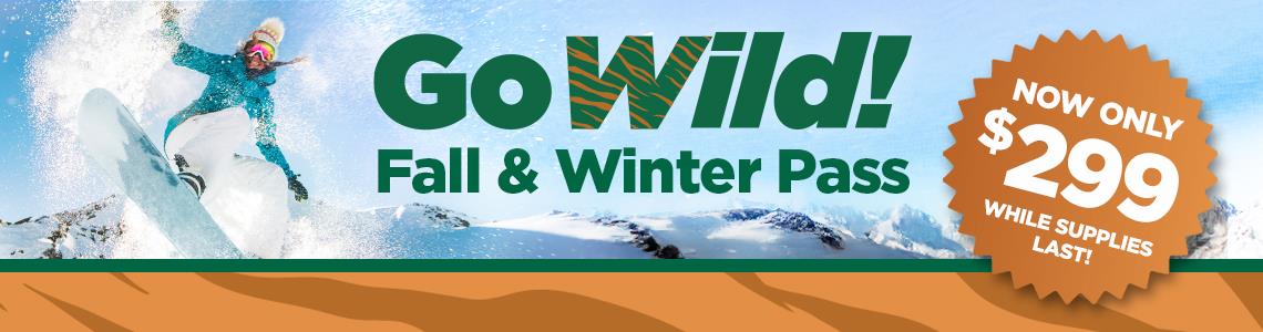 Promotional banner for Go Wild! Fall and Winter passes