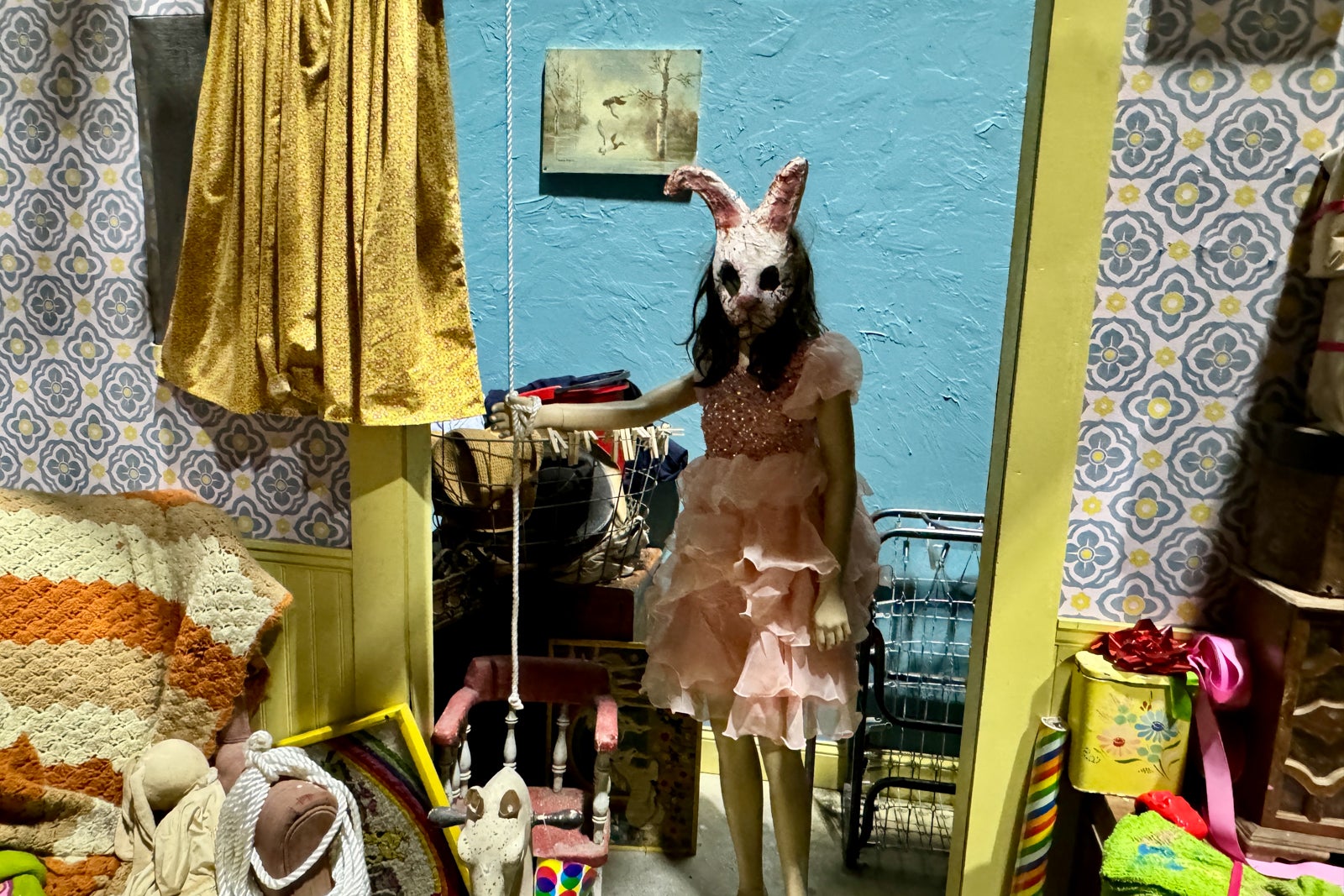 Mannequin in a bunny mask at Halloween Horror Nights