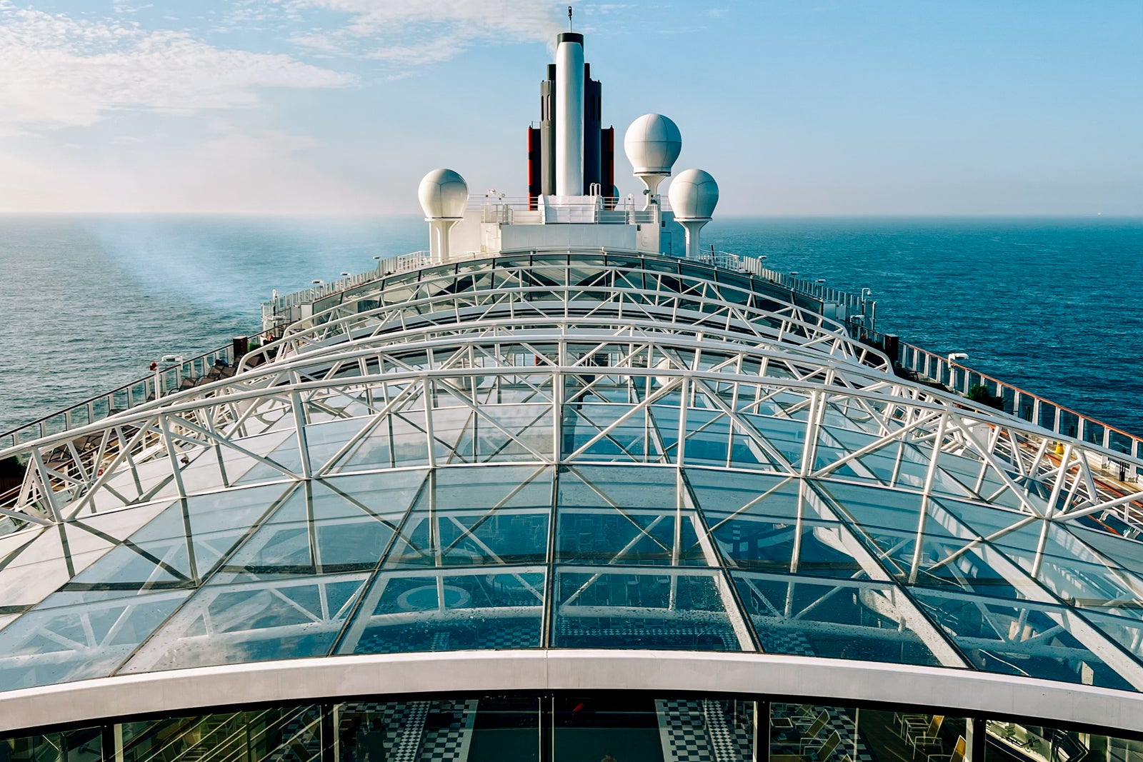 A magrodome covers the Queen Anne Pavilion pool