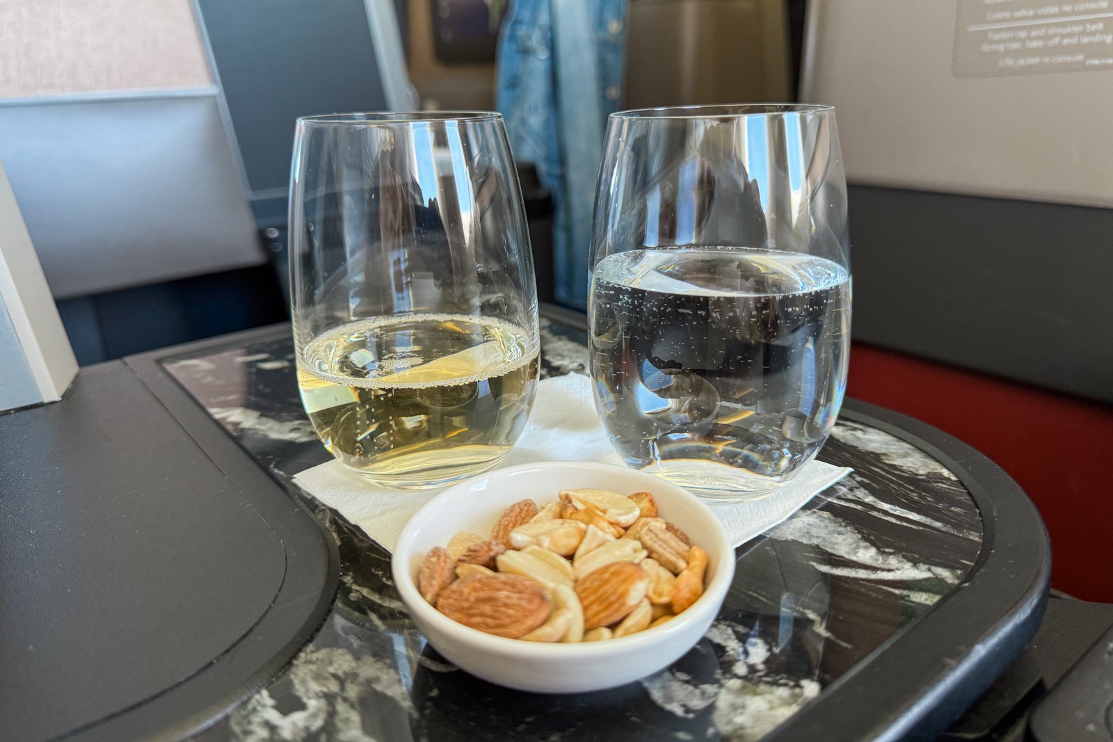 wine and nuts latam business class