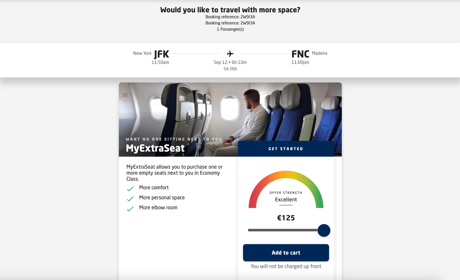 Azores Airlines MyExtraSeat Upgrade: 125 Excellent Offer