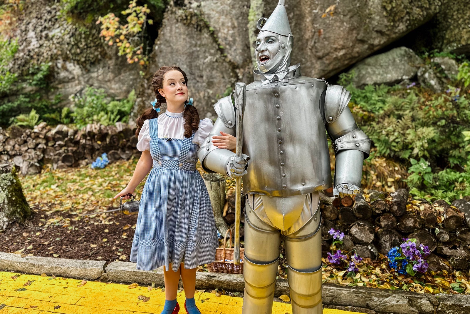 Dorothy and the Tin Man at the Land of Oz