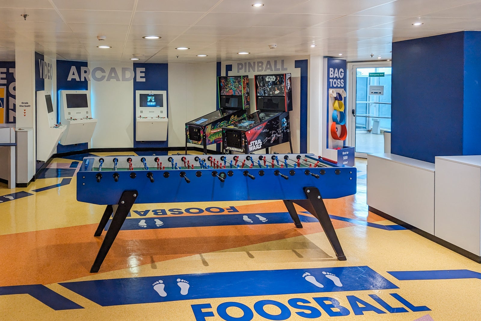 Game room on Eurodam. 