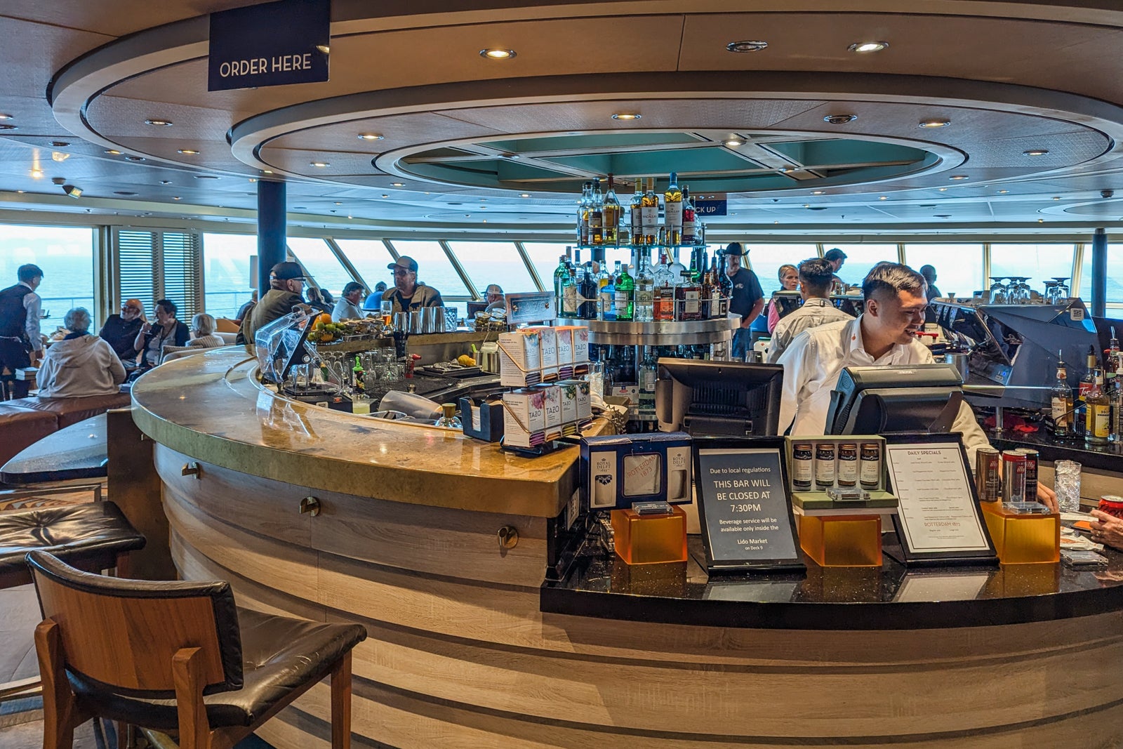 Coffee shop on cruise ship