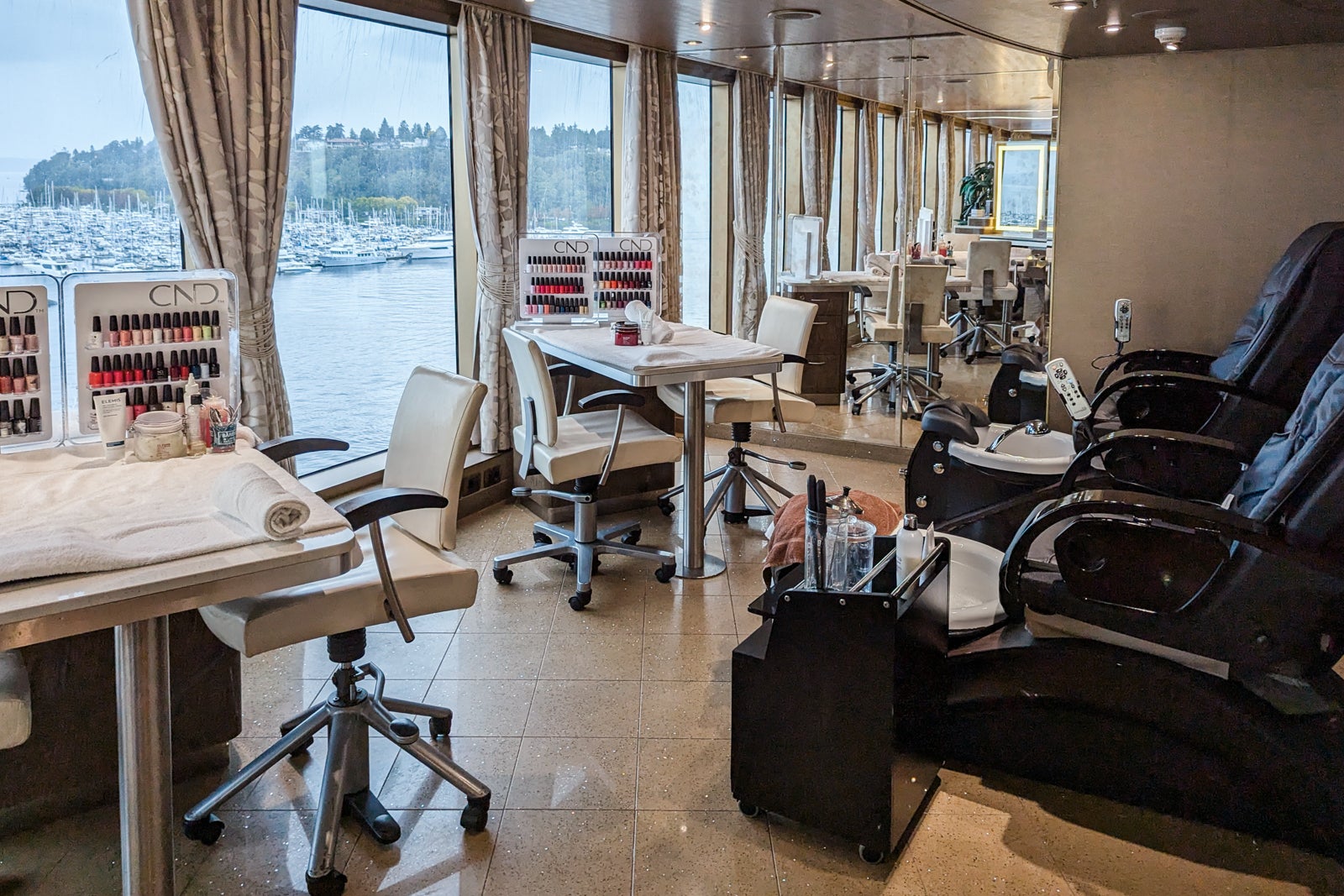 Nail and hair salon on a cruise ship