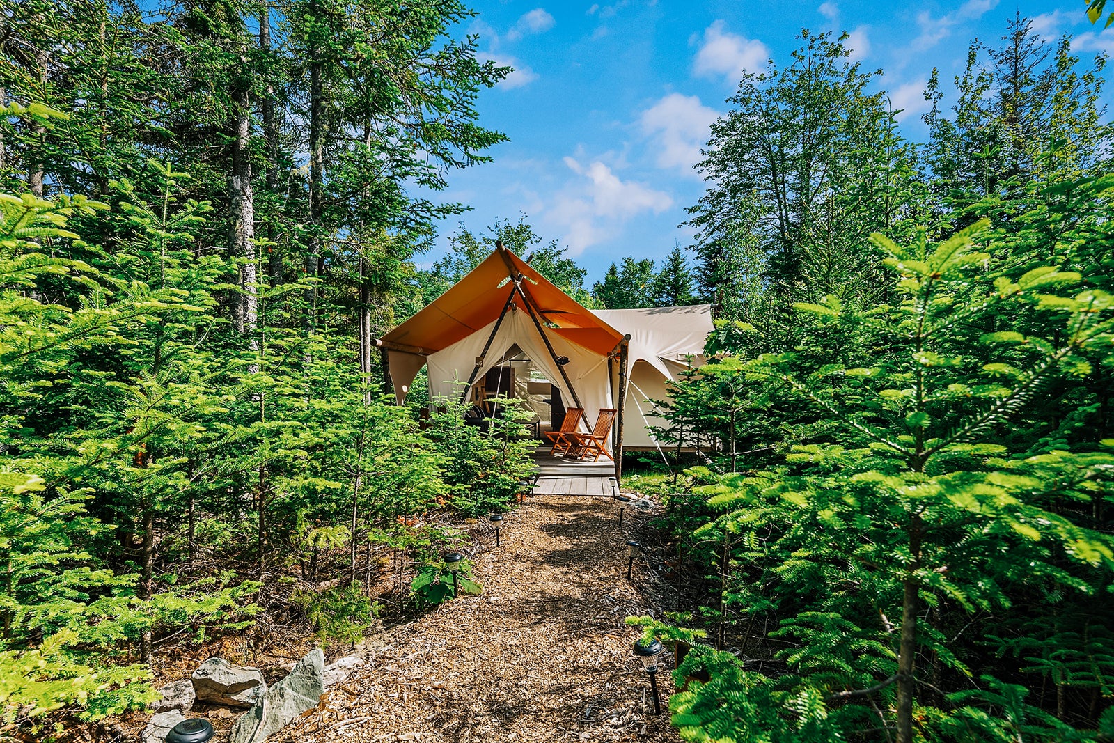 glamping tent in Acadia National Park