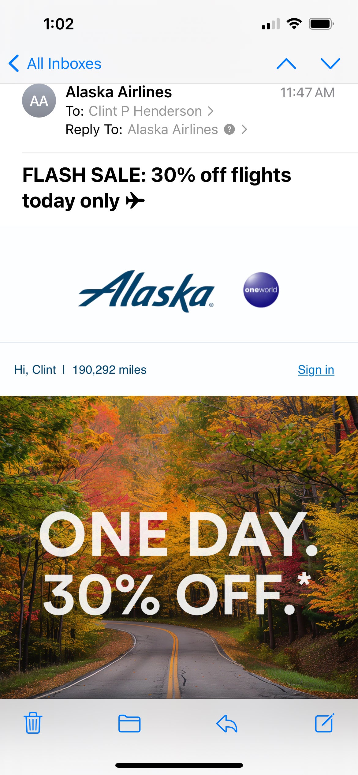 Alaska flash sale notification. ALASKA AIRLINES