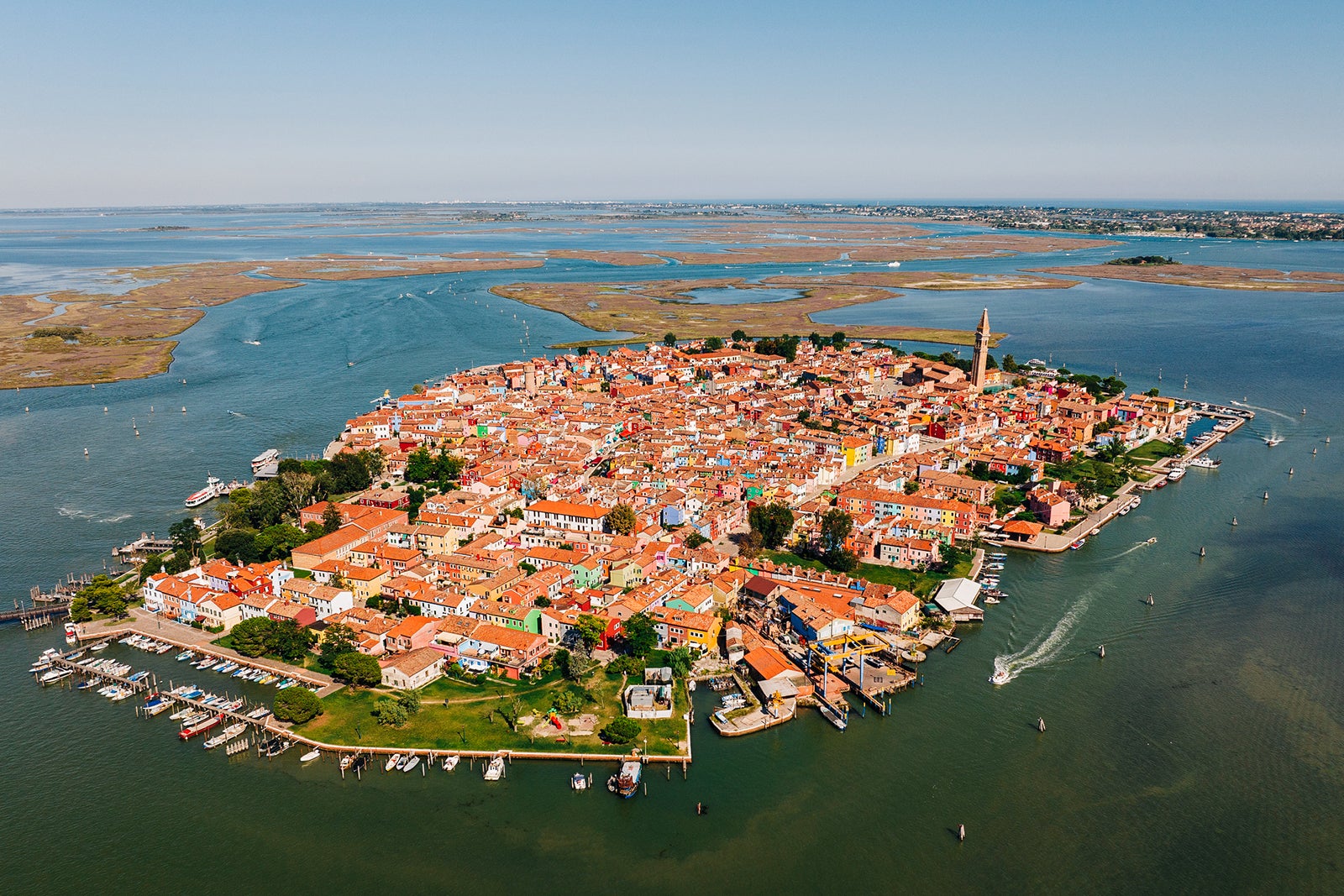 The island of Burano near Venice Italy