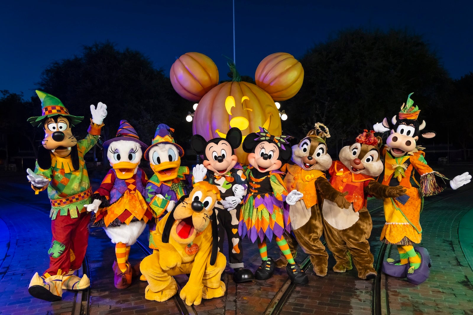 Mickey and friends at Disneyland during Halloween