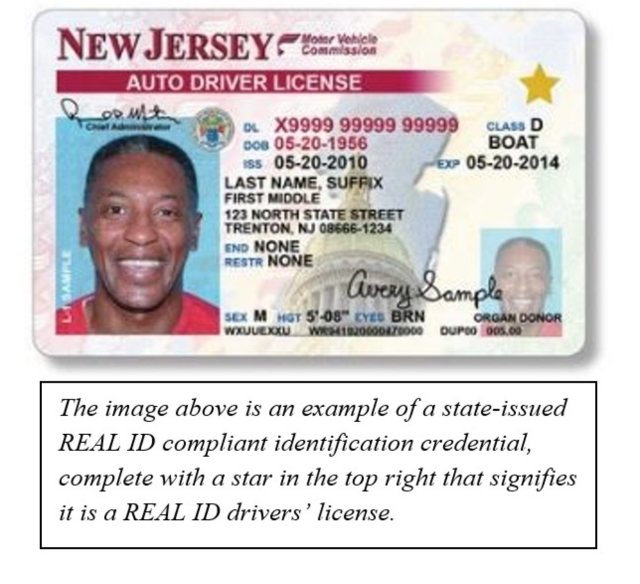 Example of a Real ID-compliant driver's license.