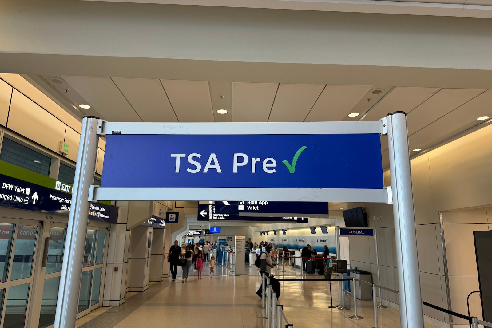 TSA PreCheck entrance at Dallas Fort Worth International Airport