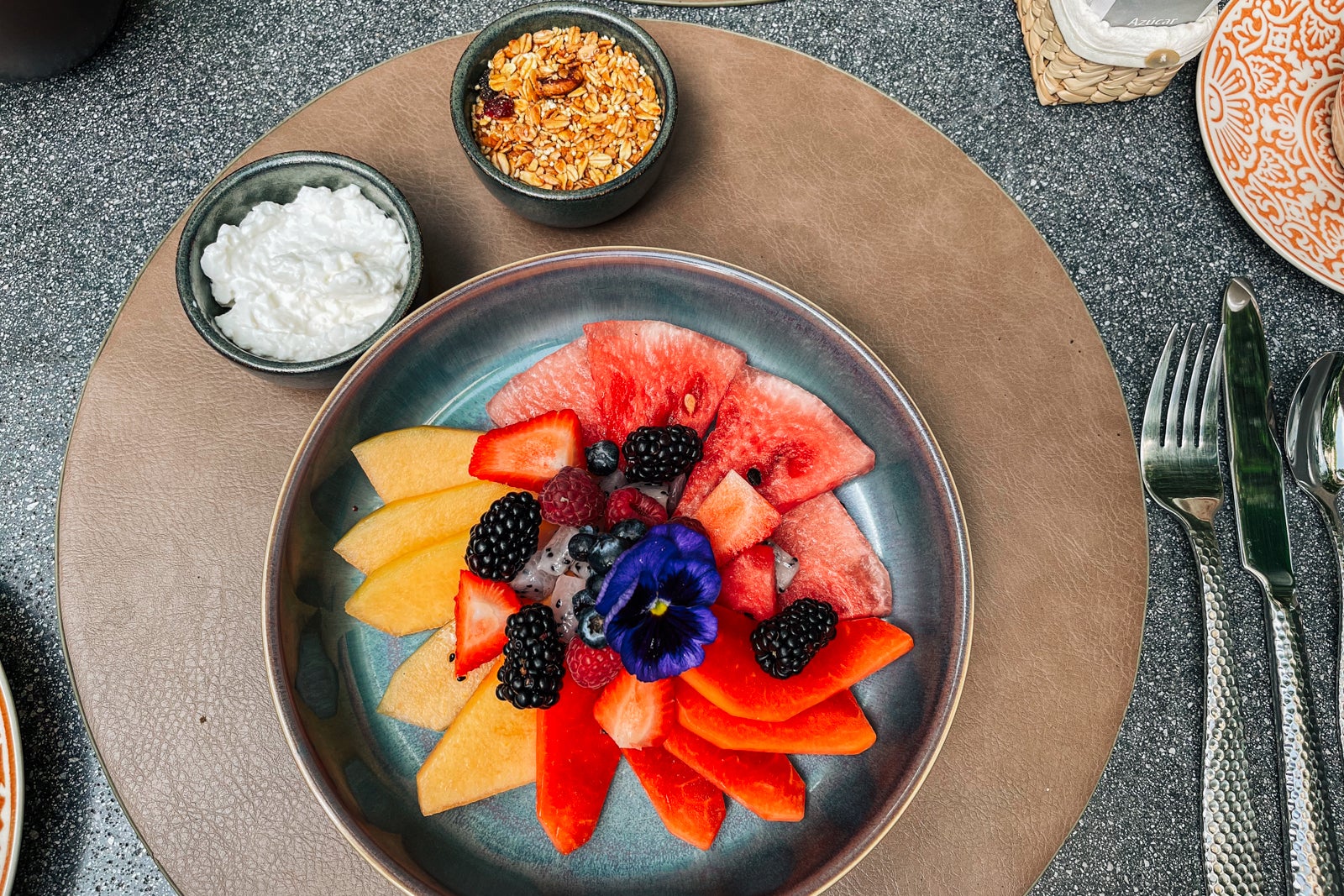 Enrique's fruit plate - Numu Boutique Hotel San Miguel de Allende, Mexico