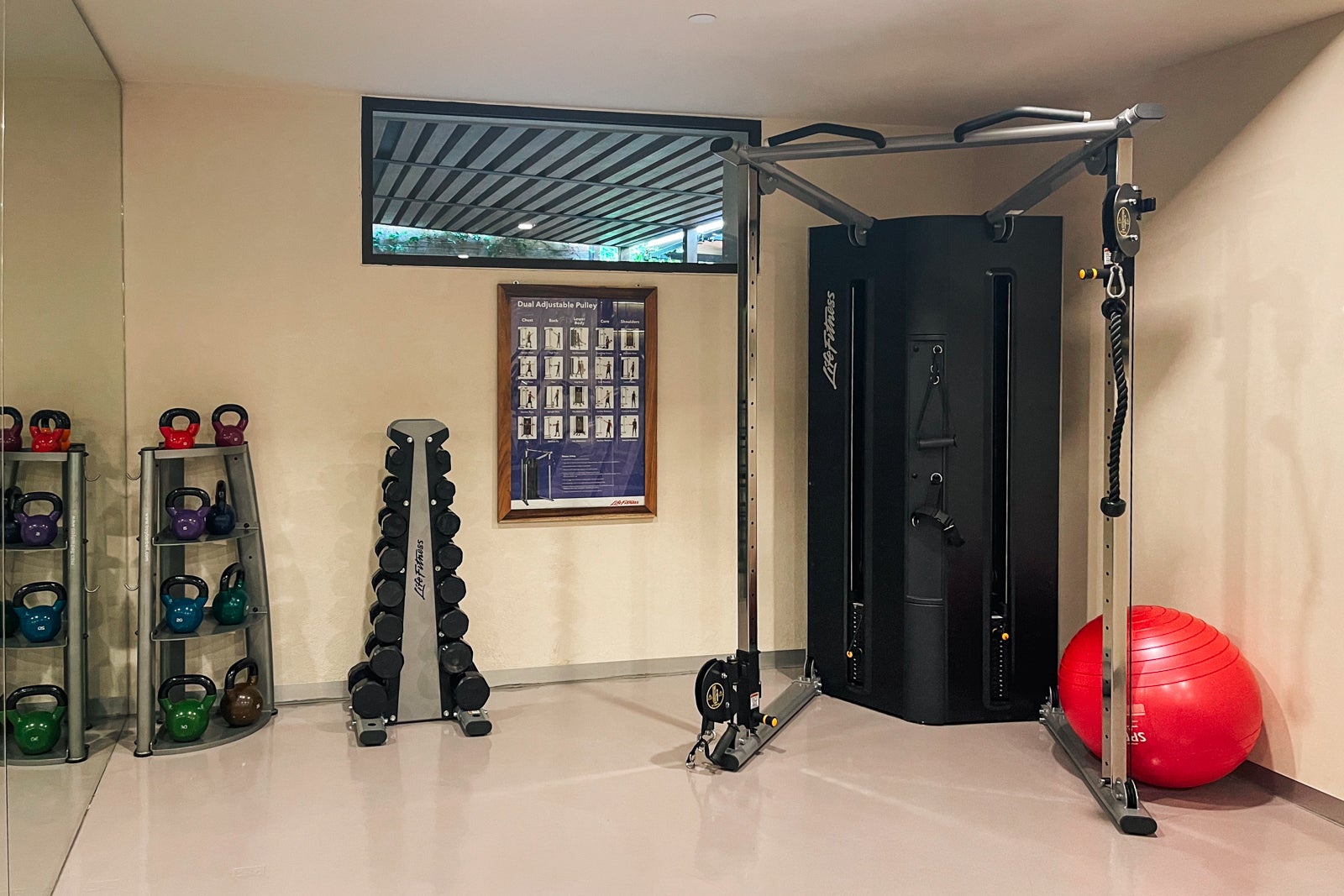 free weights at Numu Boutique Hotel San Miguel de Allende fitness center