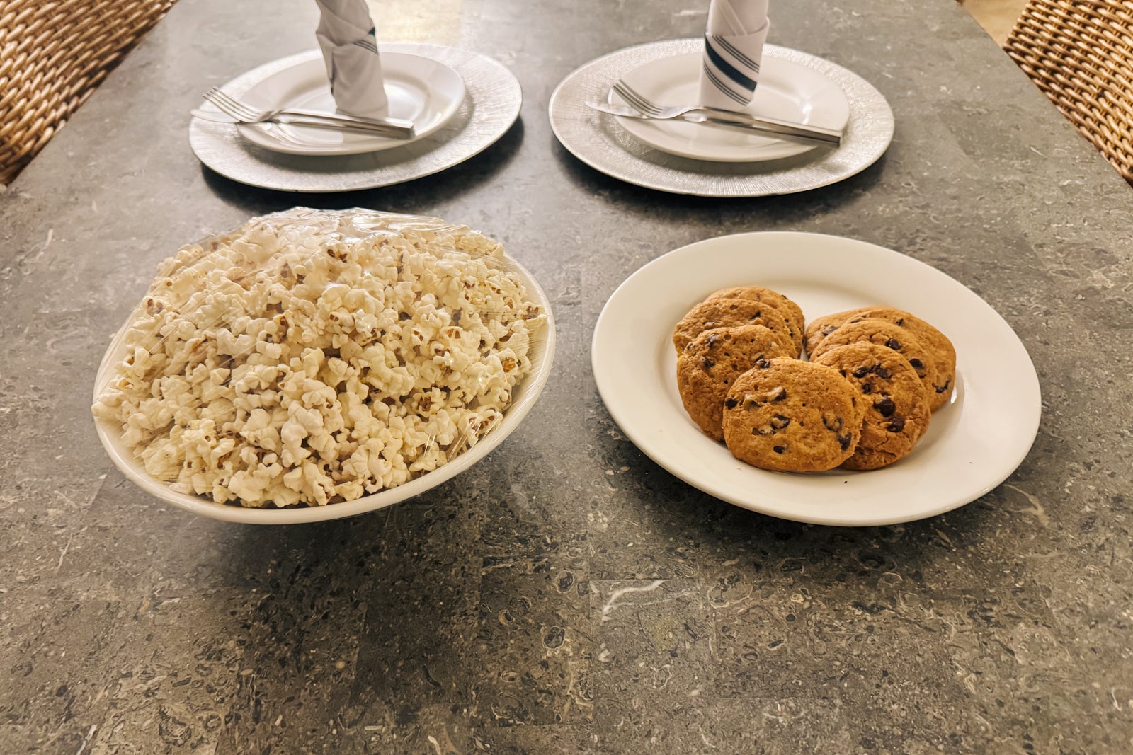 Popcorn and cookies