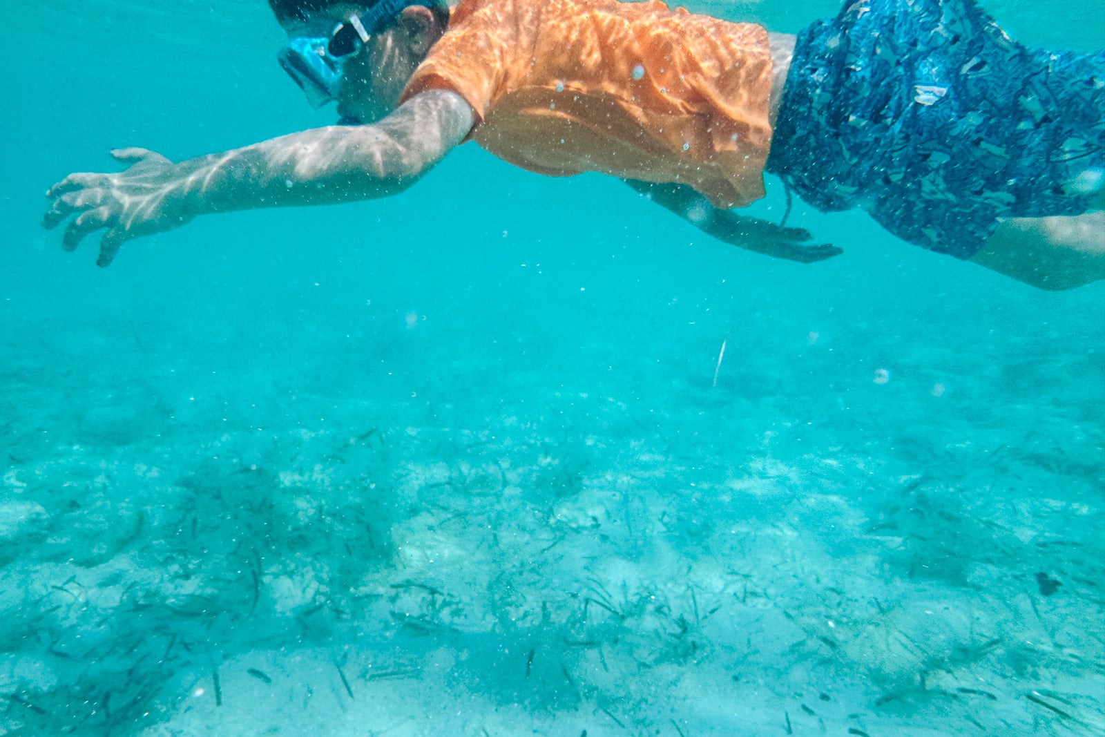 Boy snorkeling in ocean