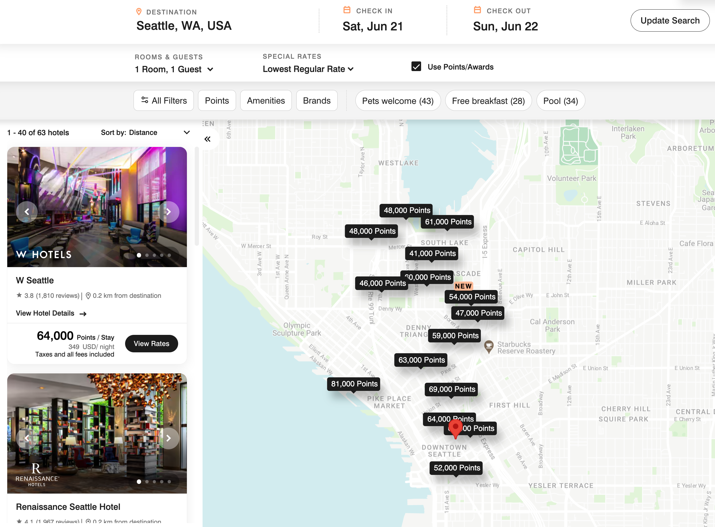 marriott reservation map