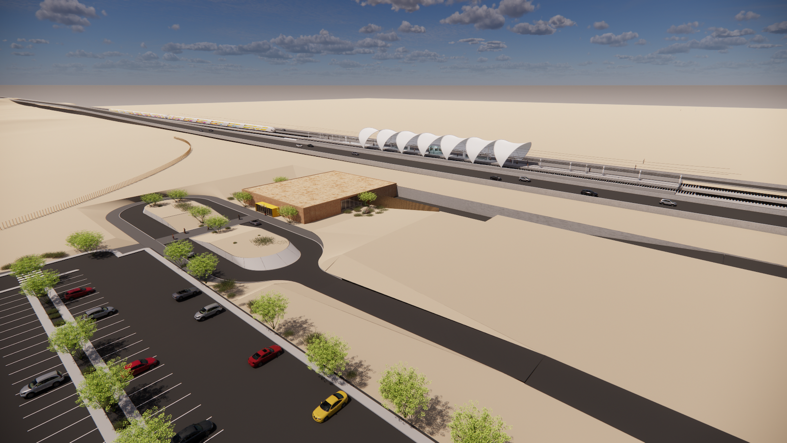 Planned Brightline West Las Vegas station.