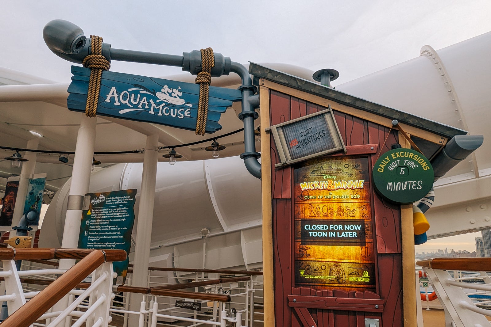 Entrance to water ride on Disney Treasure