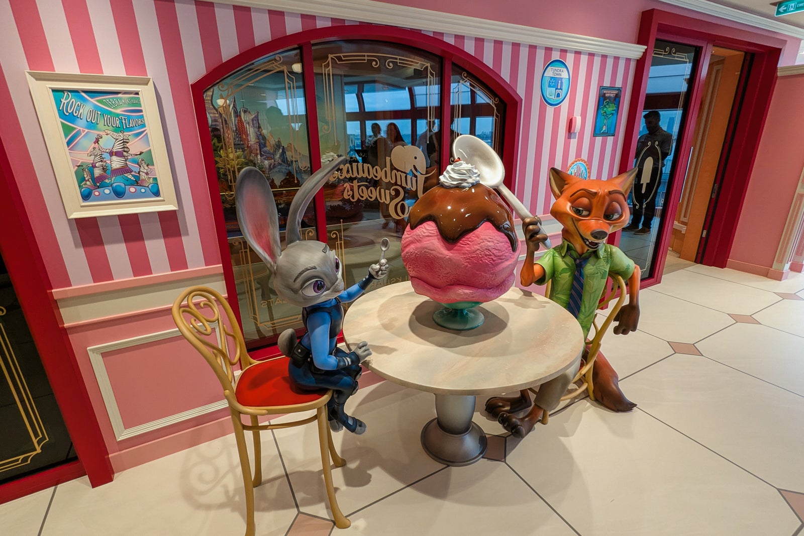 Statue of characters from Zootopia