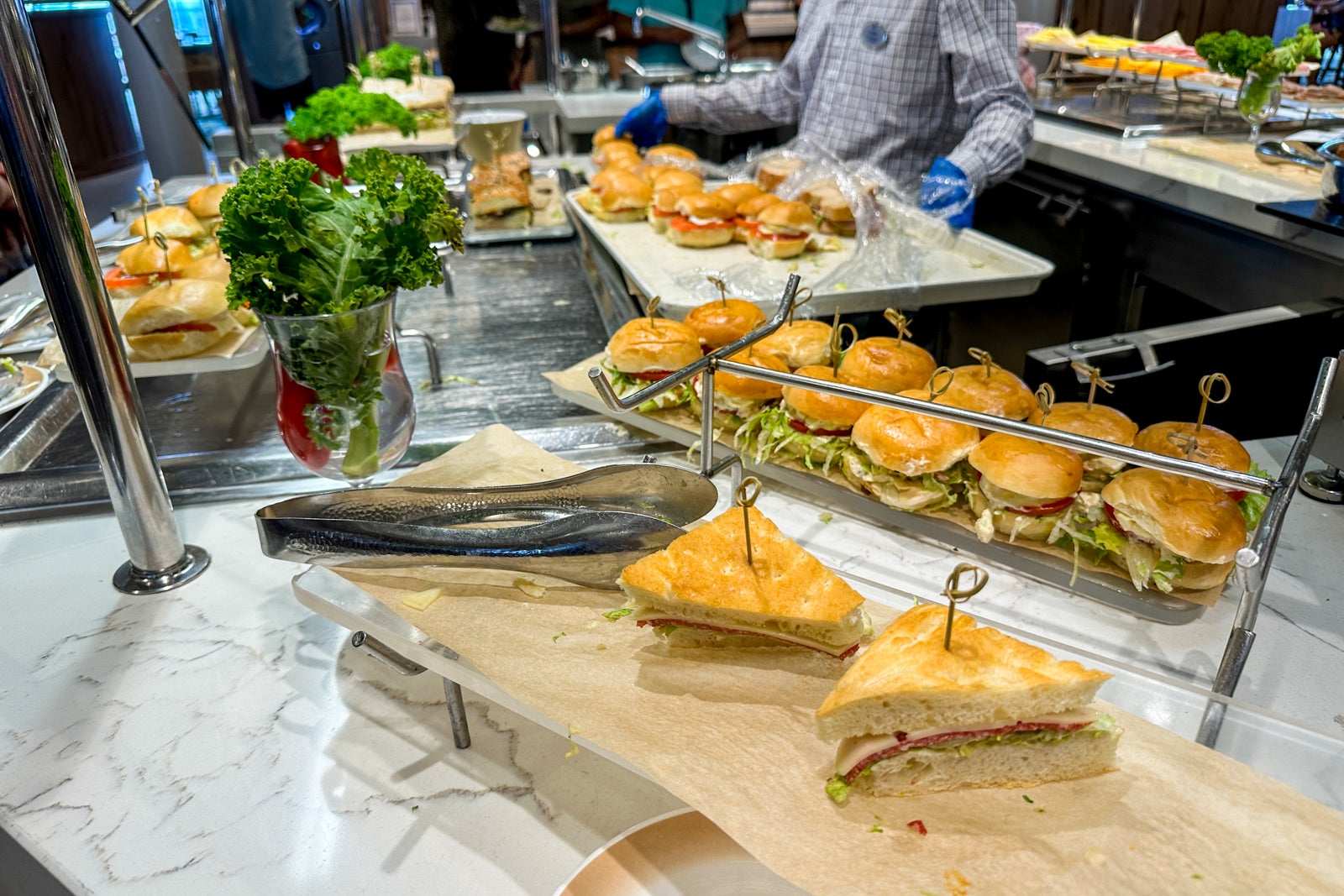 Sandwiches on a cruise ship buffet