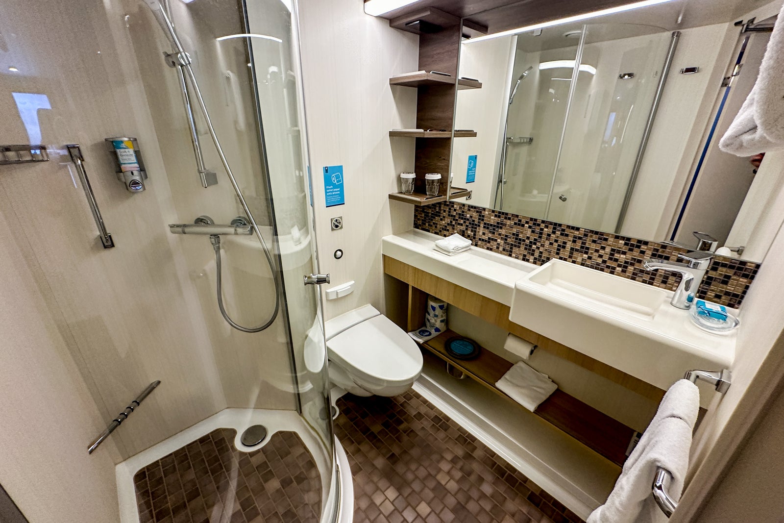 A cruise ship bathroom