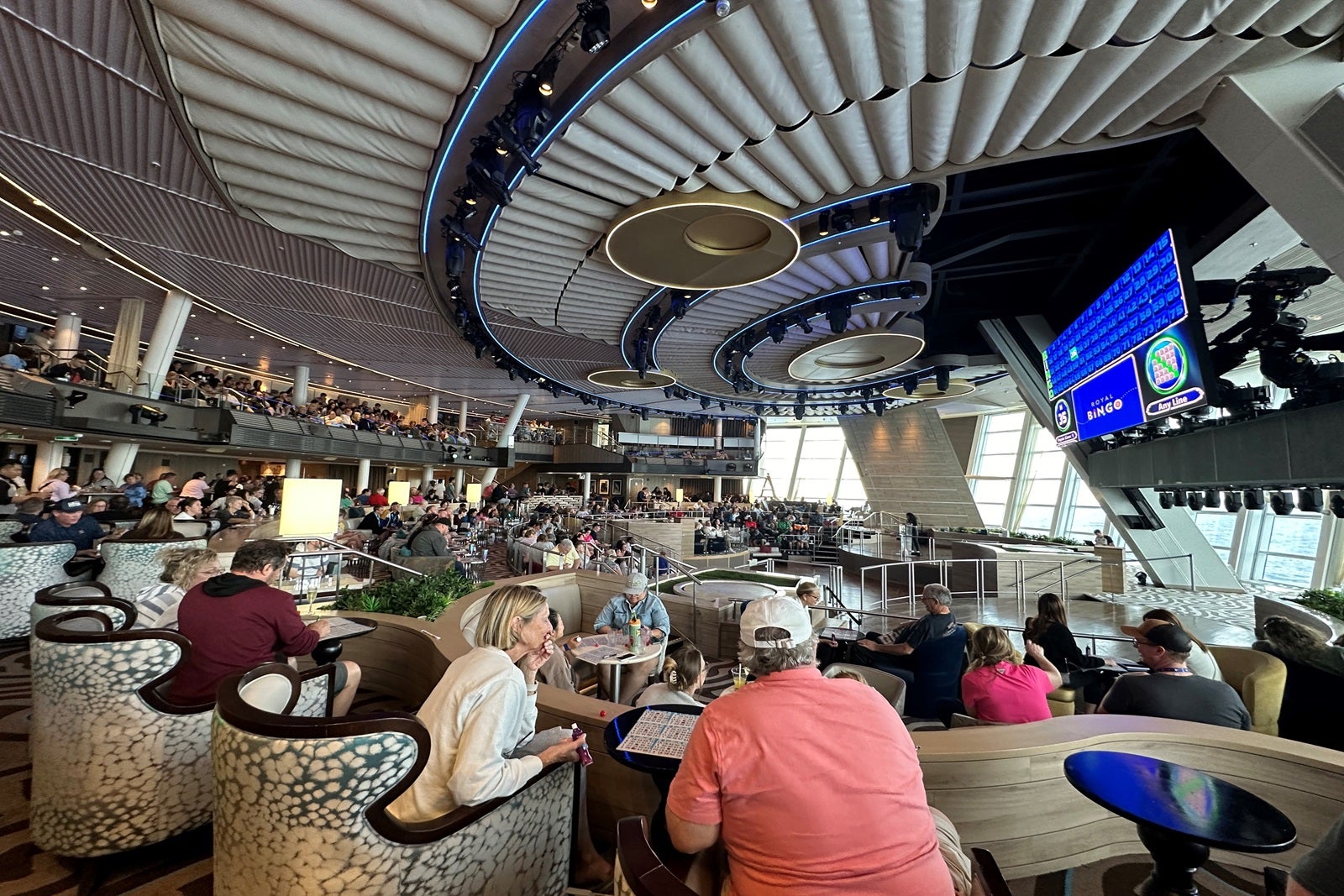 A crowded cruise ship lounge during BINGO