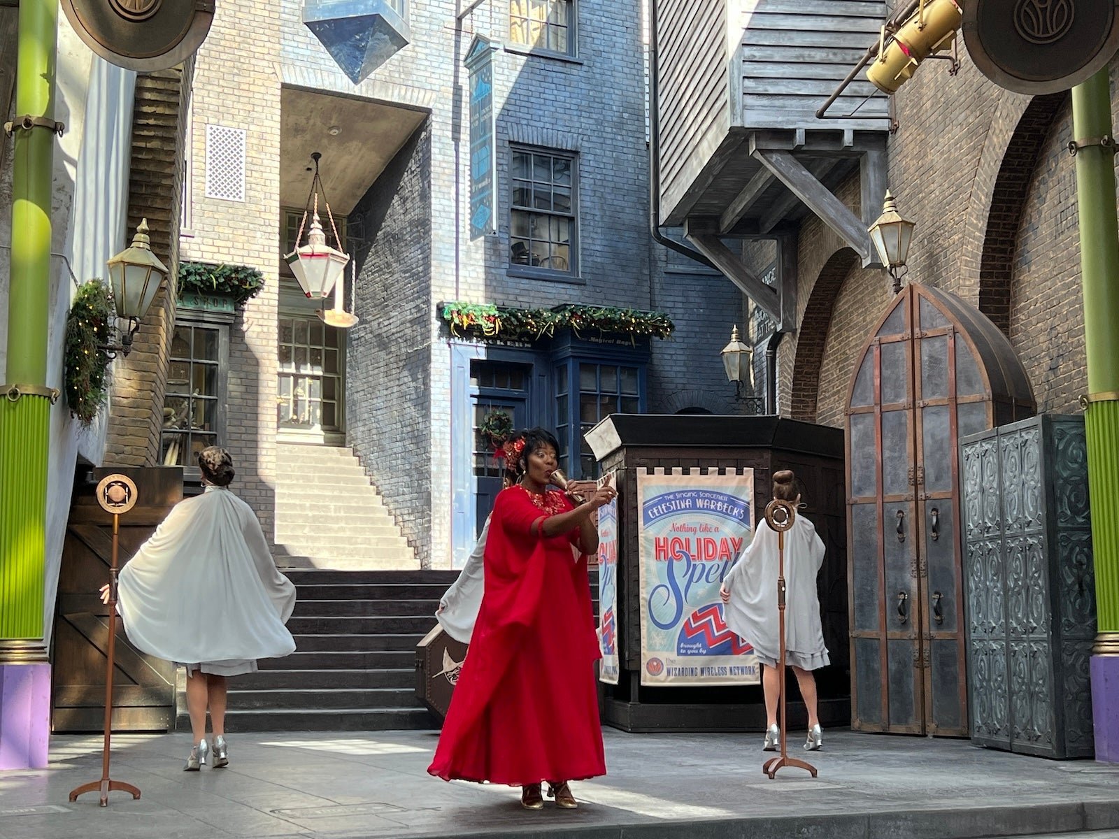 Universal Christmas Celestina Warbeck and the Banshees at The Wizarding World of Harry Potter. 