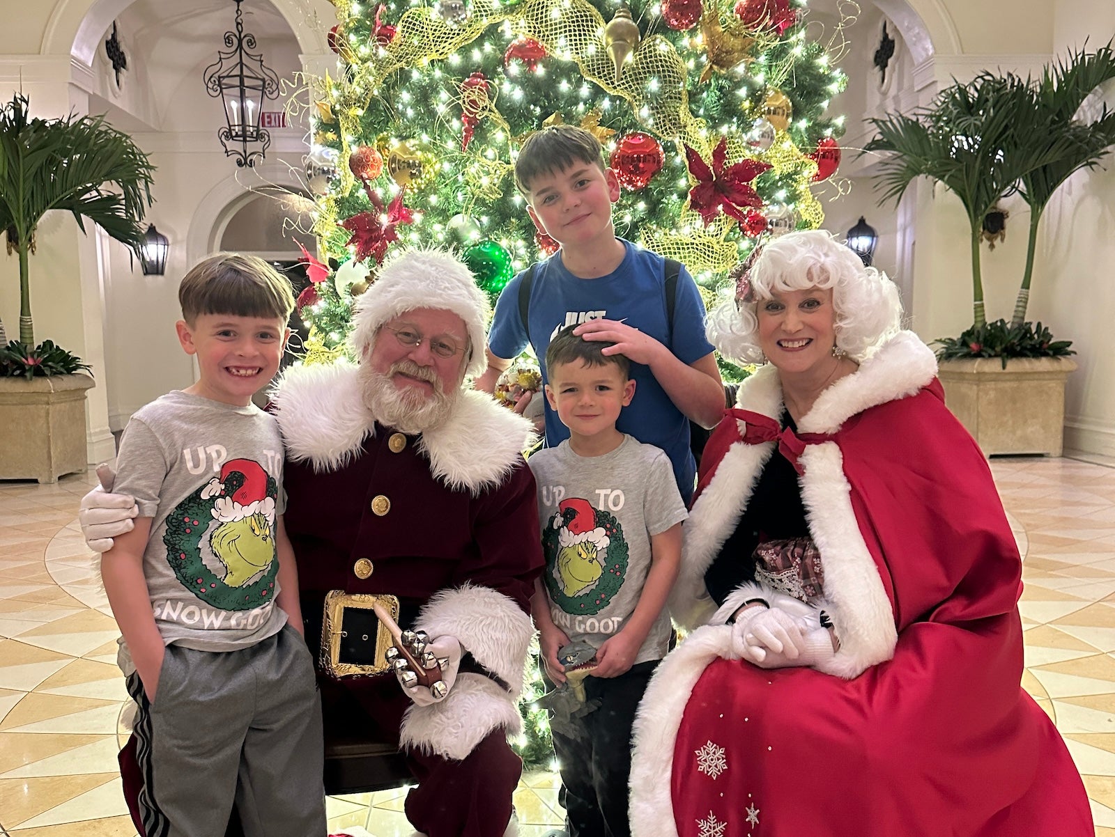 Kids meeting Santa