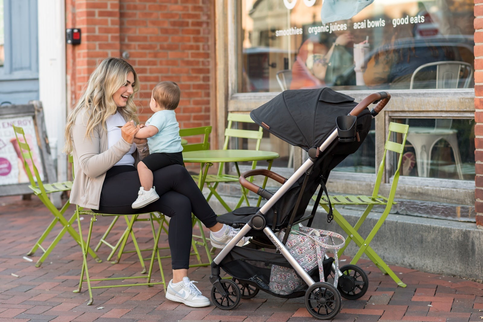 mom and baby with stroller