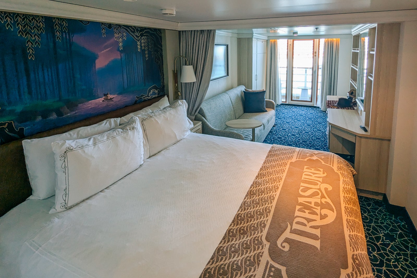 Balcony cabin on Disney Treasure cruise ship