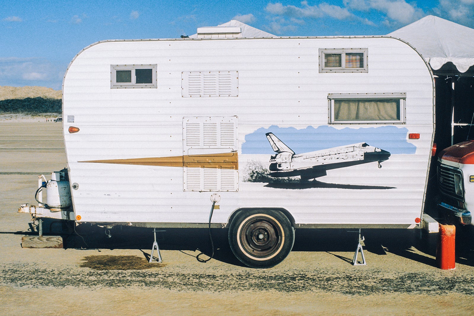 trailer at shuttle campsite