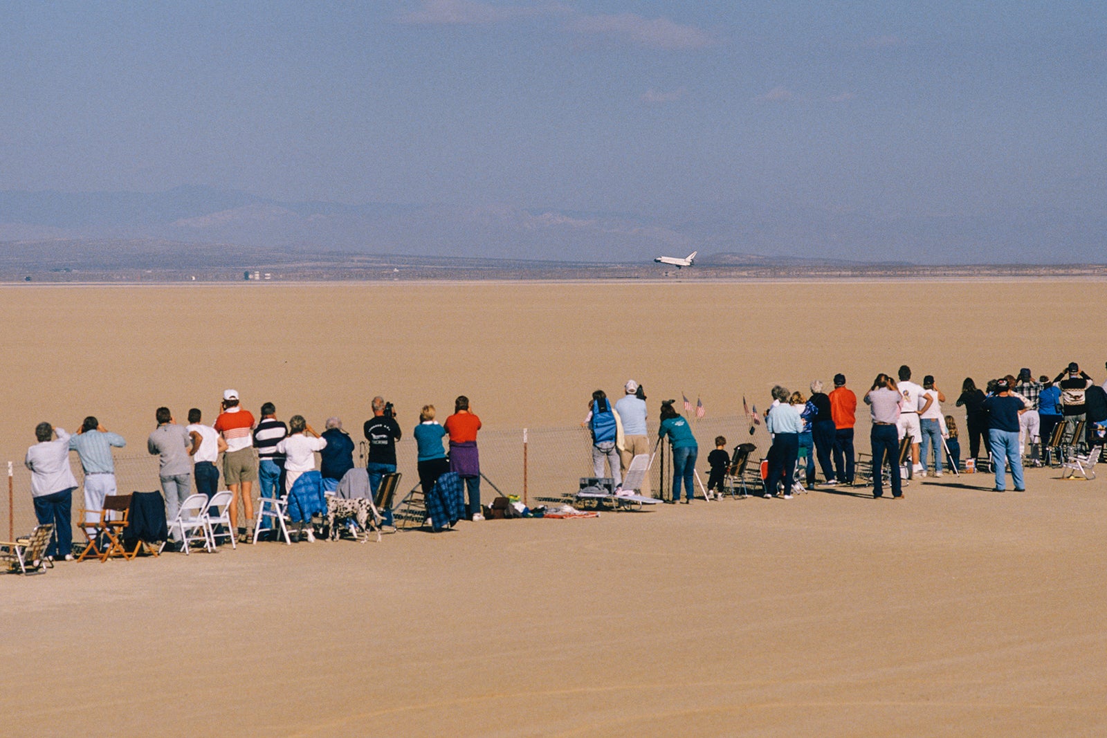 people at shuttle campsite